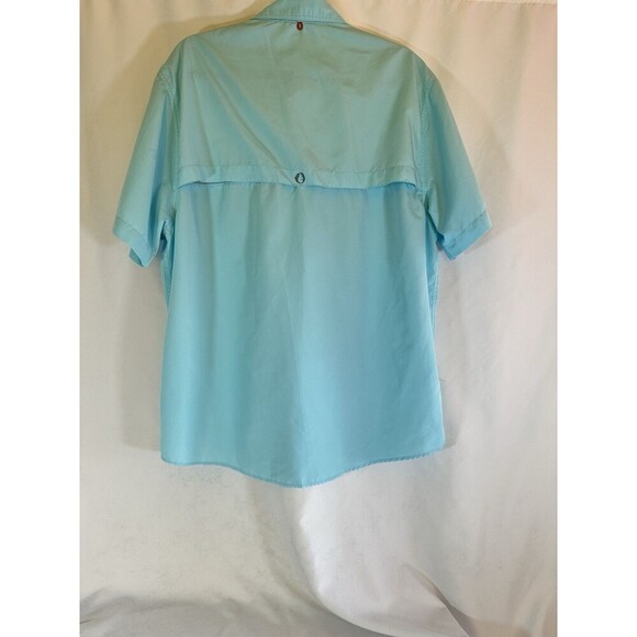 The American Outdoorsman Shirt XL Blue Button Up Short Sleeve Vented Fishing - Picture 9 of 10